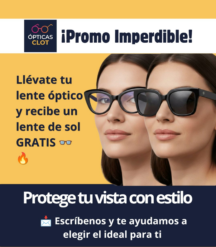 Promo imperdible: llévate tu lente óptico y recibe un lente de sol gratis